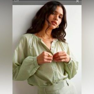 White Wilfred Midnight Button-up Blouse size medium.